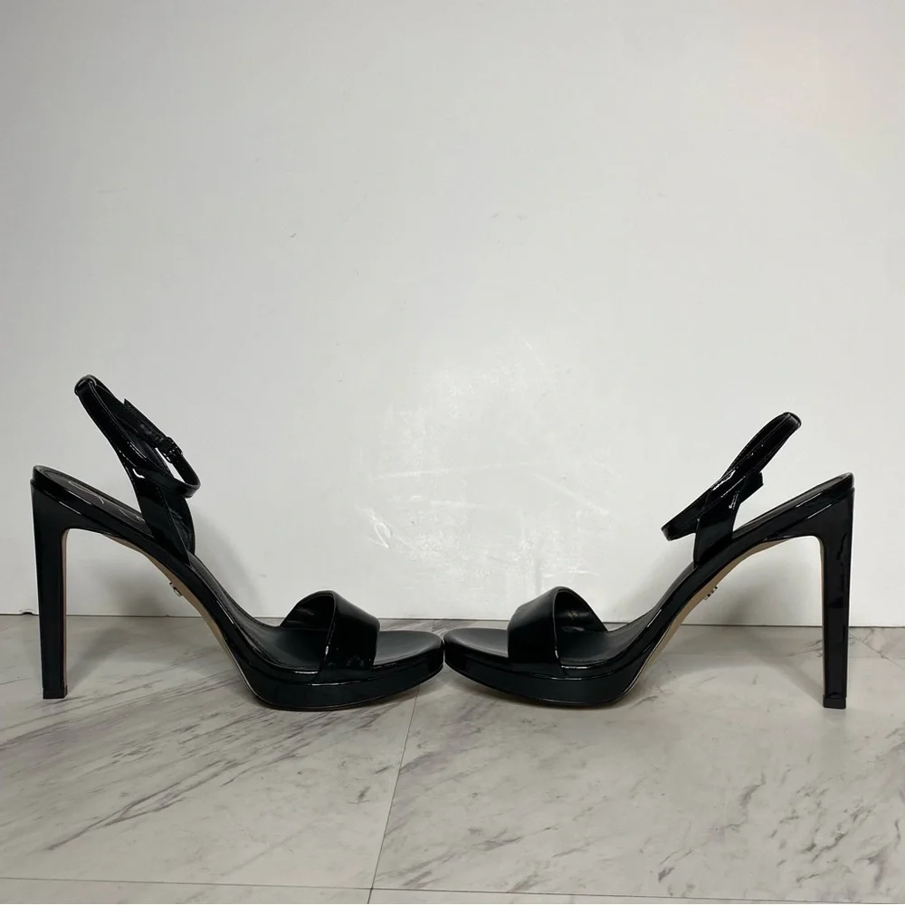 Sam Edelman Jade Black Patent Leather Heeled Sandal 9 1/2 - Picture 5 of 14